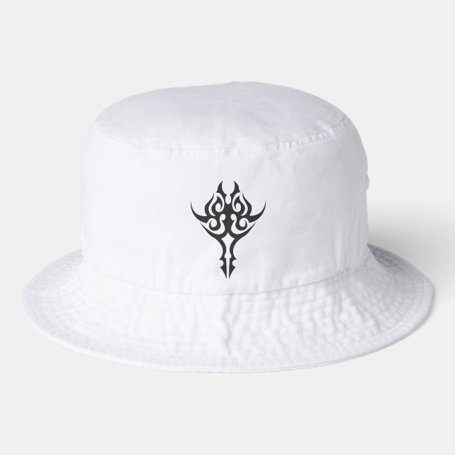 Classic Tattoo Inspired Line Art Design Bucket Hat (Front)