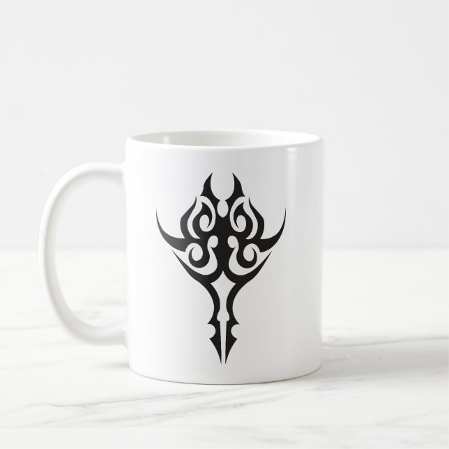 Classic Tattoo Inspired Line Art Design Coffee Mug (Left)