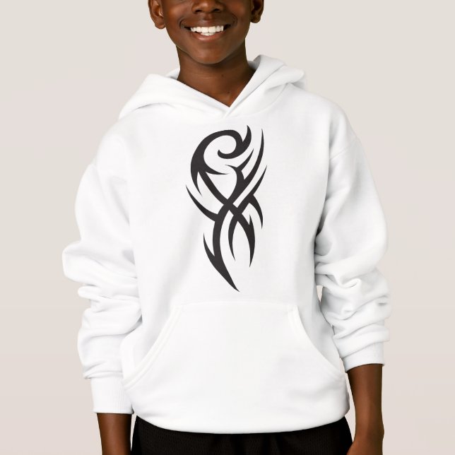 Classic Tattoo Inspired Line Art Design Hoodie (Front)