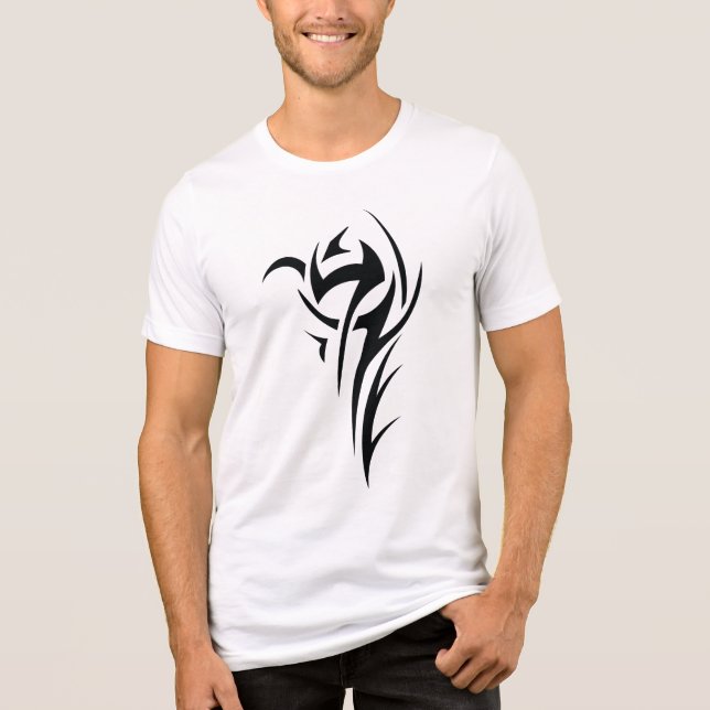 Classic Tattoo Inspired Line Art Design Tri-Blend Shirt (Front)