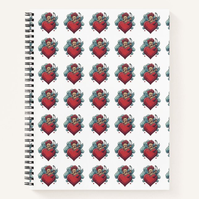 Classic Tattoo Notebooks: Heart & Cupid Edition Notebook (Front)