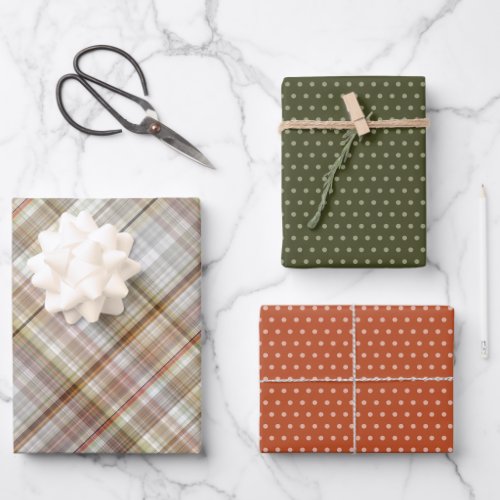 Classic Taupe Beige Brown Gray White Gingham Wrapping Paper Sheets