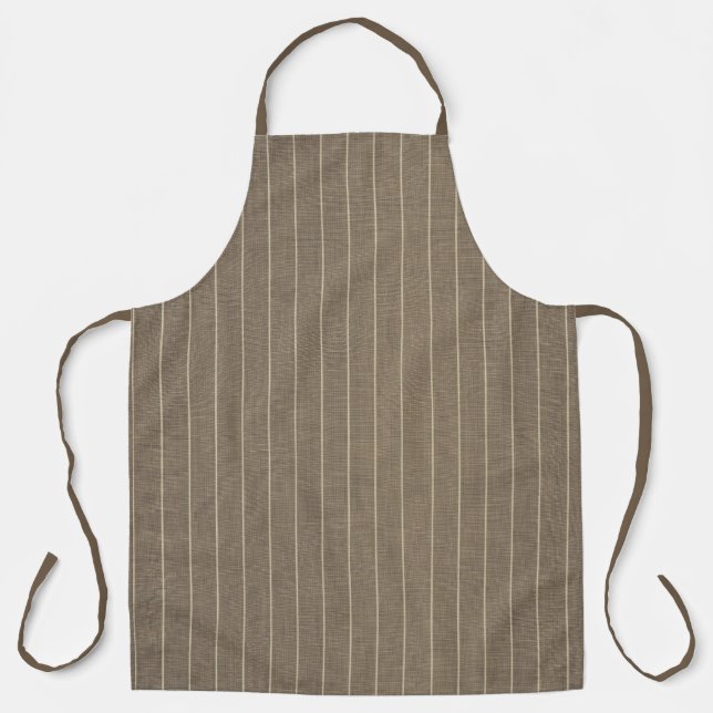 Classic Taupe with Stripe  Apron (Front)