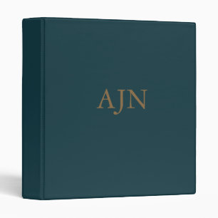 Classic Teal Monogrammed Organizer Binder Gift