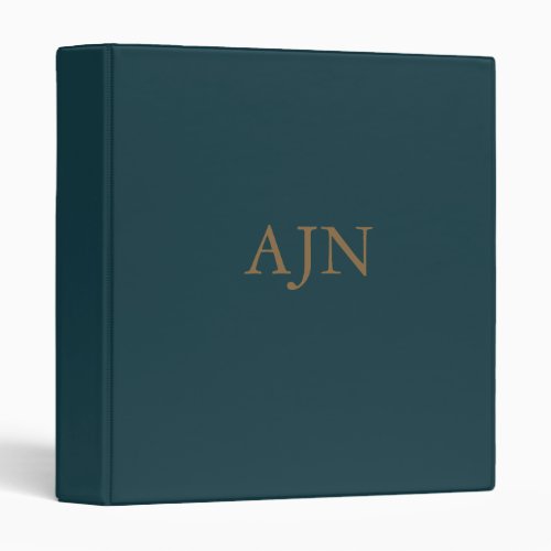 Classic Teal Monogrammed Organizer Binder Gift