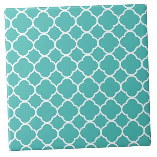 Classic Teal Moroccan Pattern Ceramic Tile