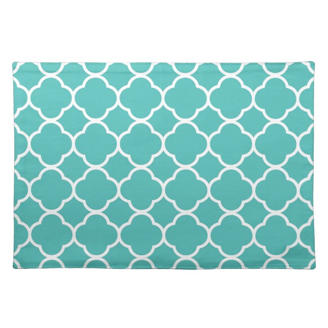 Classic Teal Moroccan Pattern Placemat (Front)