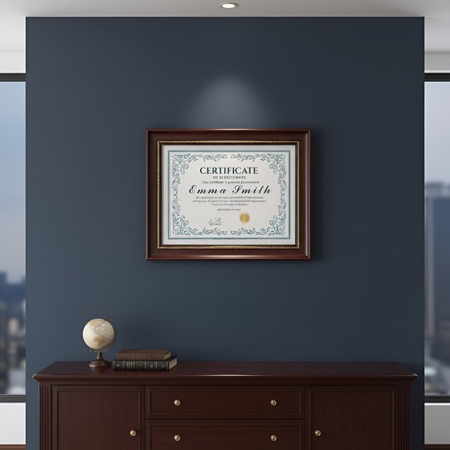 Classic Teal Ornate Certificate of Achievement (Creator Uploaded)
