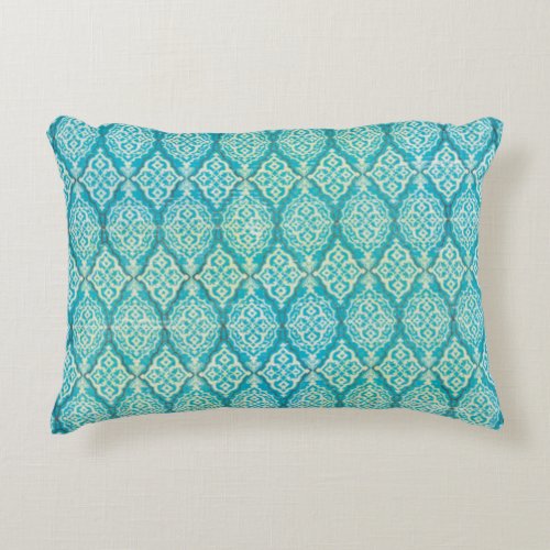 Classic Teal Patterned Accent Pillow