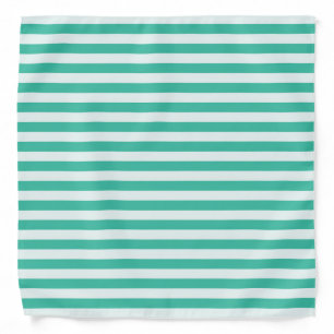 Classic Teal Striped Teal and White Stripes Bandana