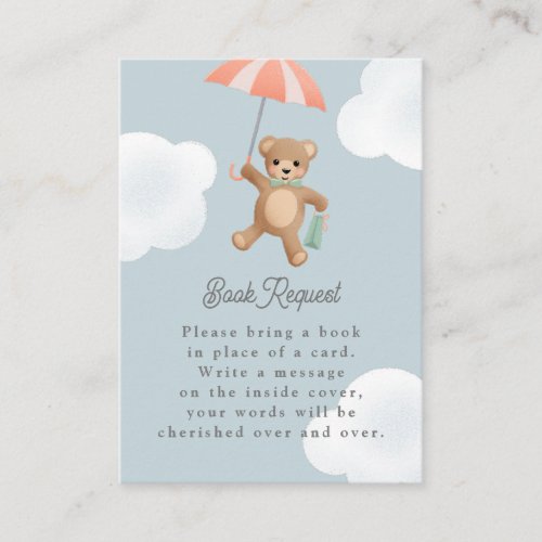 Classic Teddy Bear Pastel Baby Shower Enclosure Card