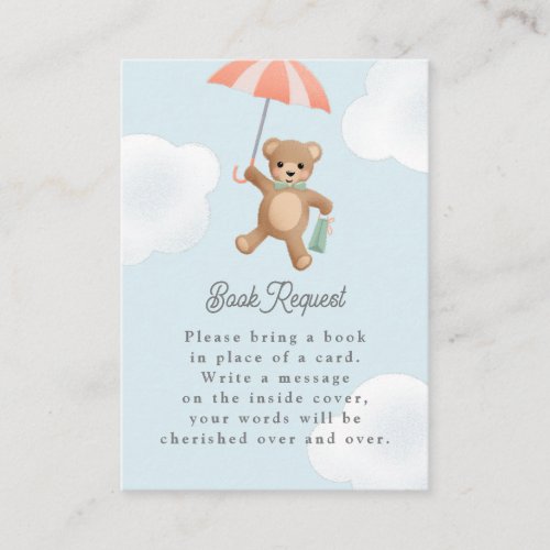 Classic Teddy Bear Pastel Baby Shower Enclosure Card