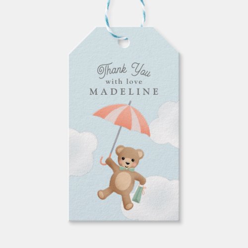 Classic Teddy Bear Pastel Baby Shower Gift Tags