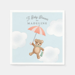Classic Teddy Bear Pastel Baby Shower Napkins