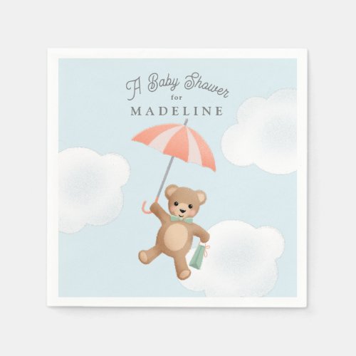 Classic Teddy Bear Pastel Baby Shower Napkins