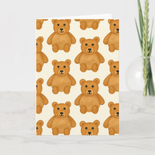 Classic Teddy Bear Pattern Blank Greeting Card