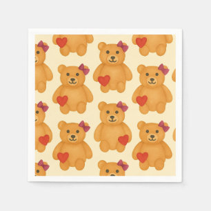 Classic Teddy Bear Pattern Napkins