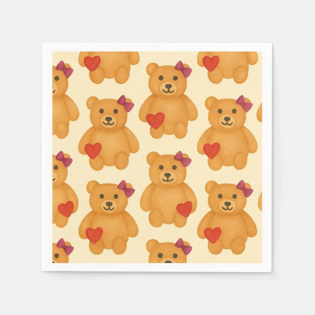Classic Teddy Bear Pattern  Napkins (Front)
