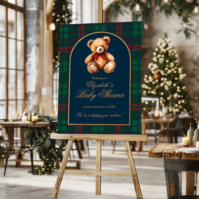 Classic Teddy Bear Preppy Baby Shower Welcome Foam Board (Classic Teddy Bear Preppy Baby Shower Welcome Foam Board)