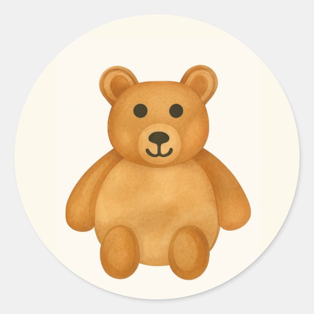 Classic Teddy Bear  Round Sticker (Front)