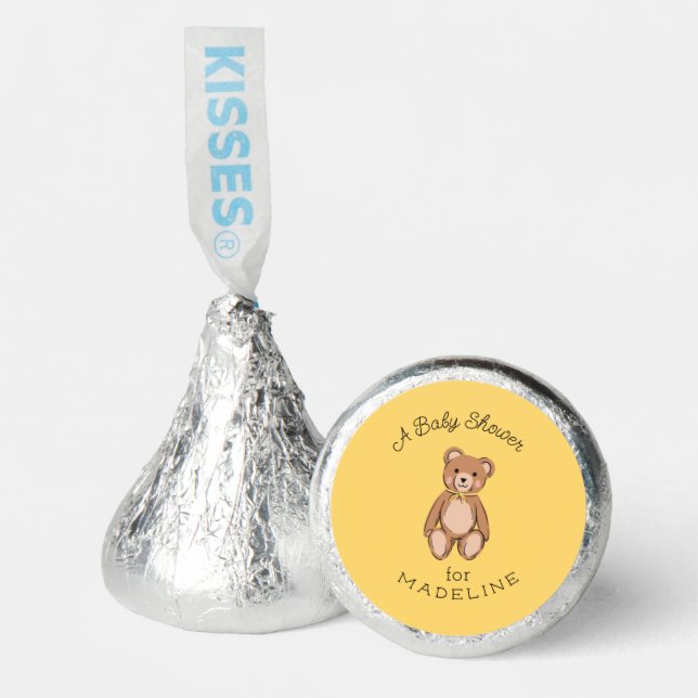 Classic Teddy Bear Yellow Baby Shower Hershey®'s Kisses® (Front)