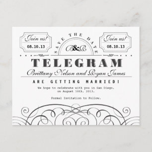 Classic Telegram Save the Date