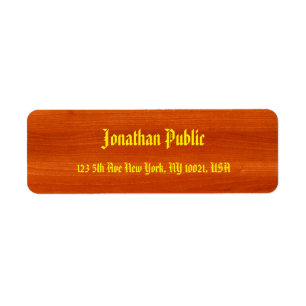 Classic Template Stylish Walnut Wood Gold Script Label