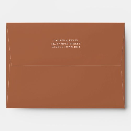 Classic Terracotta Colour 5x7 invitation envelope