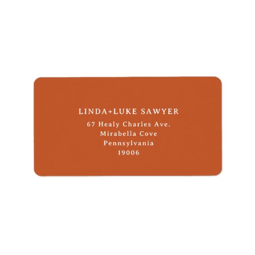 Classic Terracotta Minimal Return Address Label