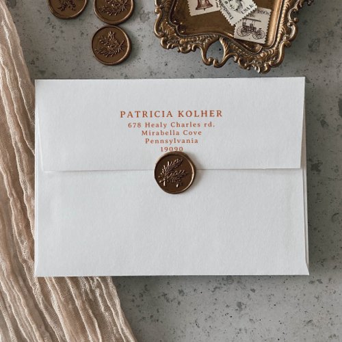 Classic Terracotta Minimal Wedding Return Envelope