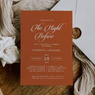 Classic Terracotta Night Before Rehearsal Dinner Invitation