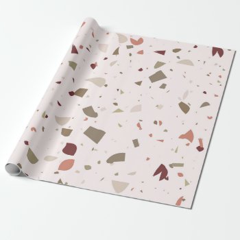 Classic Terrazzo Marble Floor Pattern Background Wrapping Paper by Pick_Up_Me at Zazzle