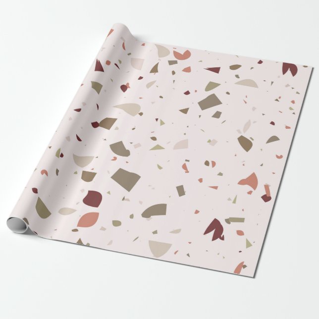 Classic terrazzo marble floor pattern background wrapping paper (Unrolled)