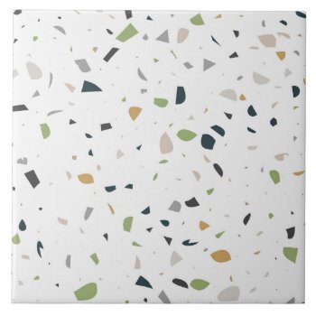 Classic Terrazzo Pattern Background Ceramic Tile by Pick_Up_Me at Zazzle