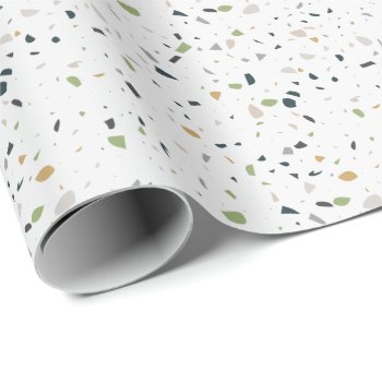Classic Terrazzo Pattern Background Wrapping Paper by Pick_Up_Me at Zazzle