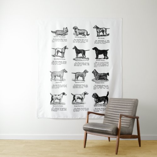 CLASSIC TERRIER DOG BREEDS TAPESTRY