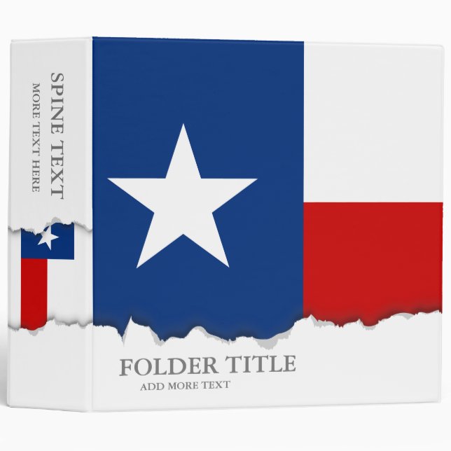 Classic Texas State Flag Binder (Front/Spine)