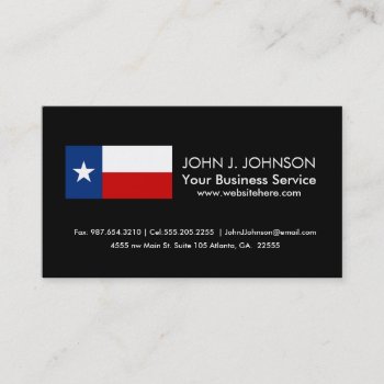 Classic Texas State Flag Business Card by HappyPlanetShop at Zazzle