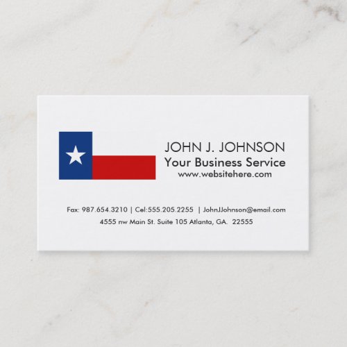 Classic Texas State Flag Business Card