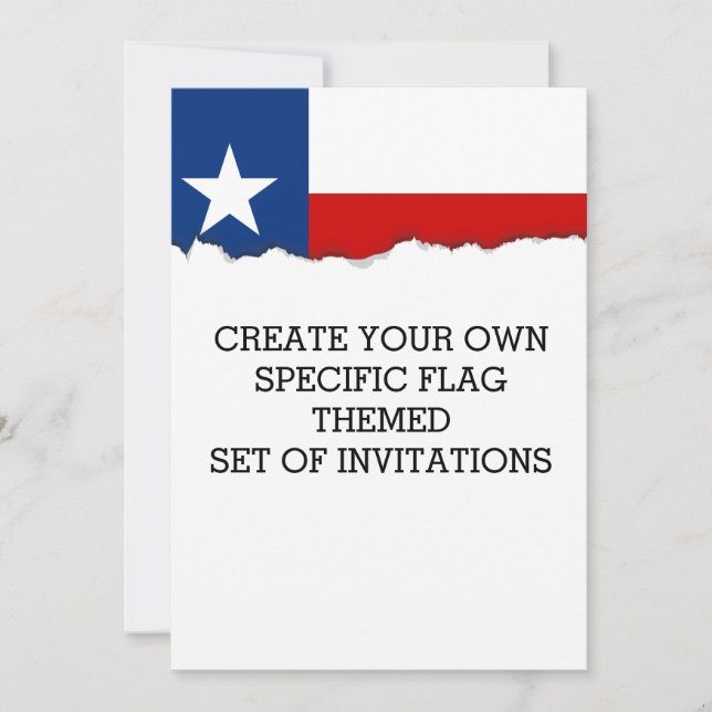 Classic Texas State Flag Invitation (Front)