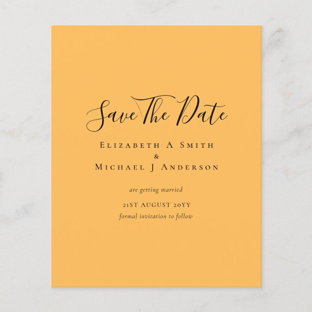 Classic TEXT ONLY Minimalist BUDGET SAVE DATES Flyer (Front)