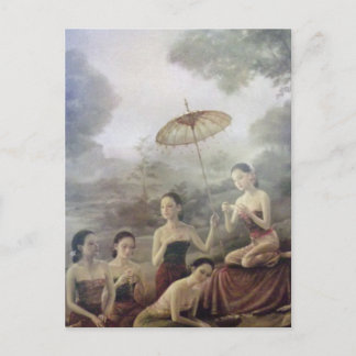 classic Thai portrait print postcard
