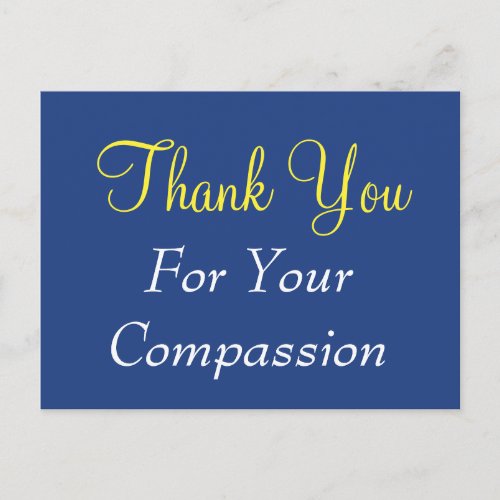 Classic Thank You For Your Compassion Postcard