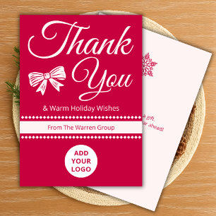 Classic Thank You Holiday Card Business Info