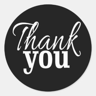 Classic Thank You Stickers | Black And White Seals