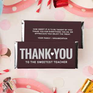 Classic Thank You Teacher Chocolate Hershey Bar Favors