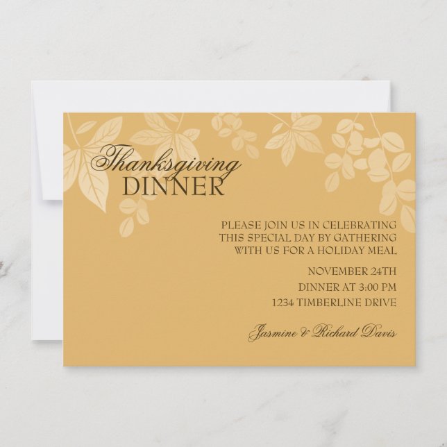Classic Thanksgiving Dinner Invitation (Front)