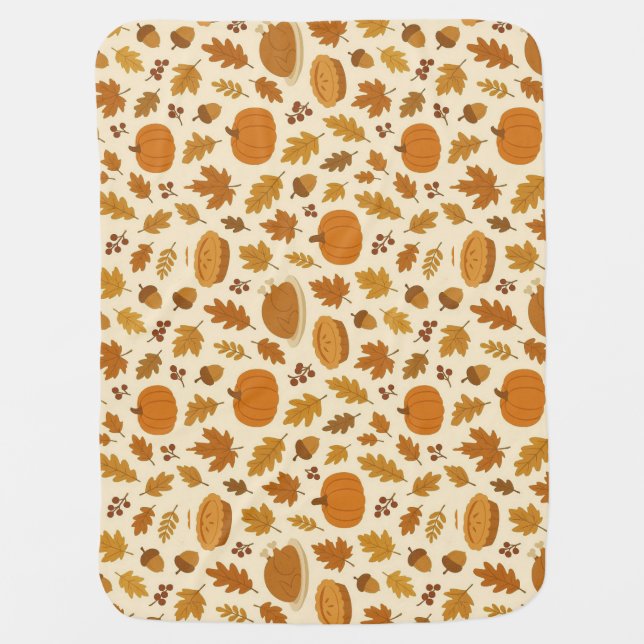 Classic Thanksgiving patterned  Baby Blanket (Front)