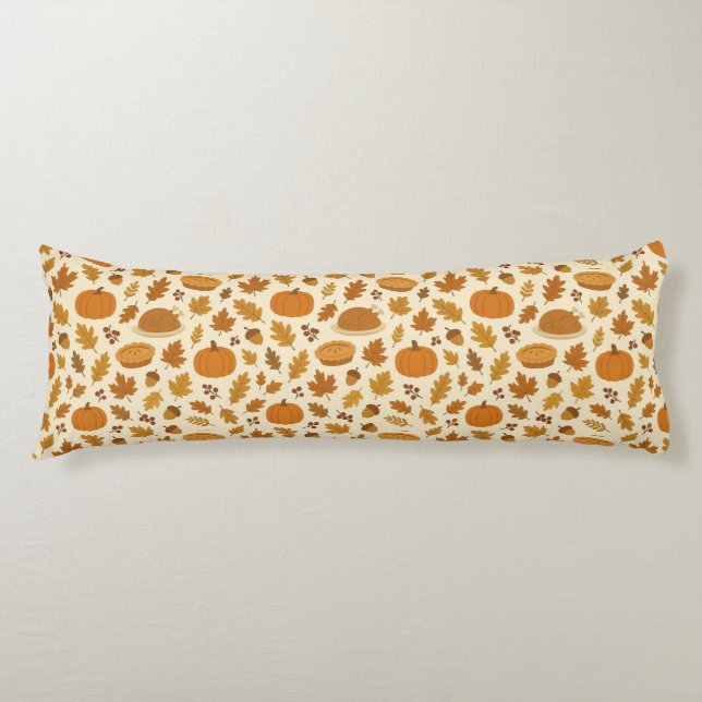 Classic Thanksgiving patterned  Body Pillow (Front)