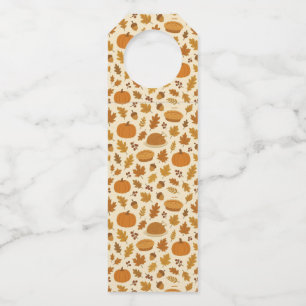 Classic Thanksgiving patterned Bottle Hanger Tag